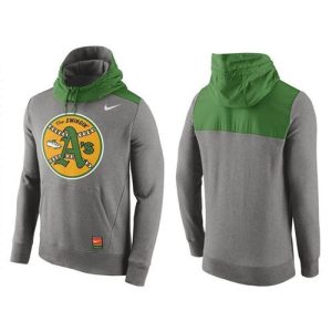Men's Oakland Athletics  Gray Cooperstown Collection Hybrid Pullover Hoodie