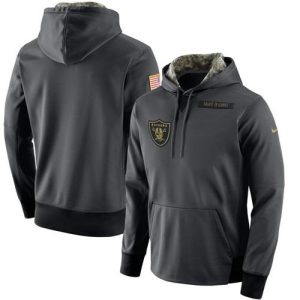 Men's Oakland Raiders  Anthracite Salute to Service Player Performance Hoodie
