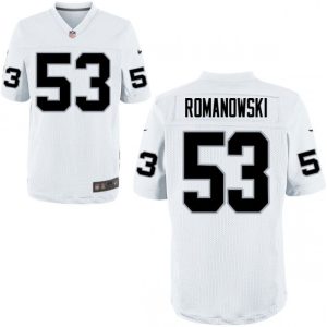 Men's Oakland Raiders Retired Player #53 Bill Romanowski White NFL  Elite Jersey