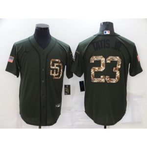 Men's San Diego Padres #23 Fernando Tatis Jr. Olive Camo  Cool Base Stitched Jersey