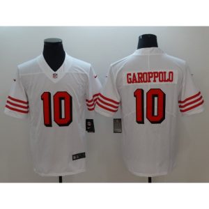 Men's San Francisco 49ers #10 Jimmy Garoppolo  White Color Rush Vapor Untouchable Limited Stitched NFL Jersey