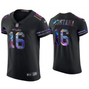 Men's San Francisco 49ers #16 Joe Montana Black Edition Stitched Football Jersey