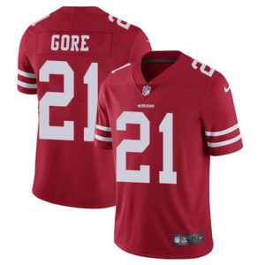 Men's San Francisco 49ers #21  Frank Gore Red Vapor Untouchable Limited Stitched Jersey