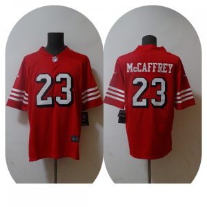 Men's San Francisco 49ers #23 Christian McCaffrey 2022 Red Vapor Untouchable Stitched Jersey
