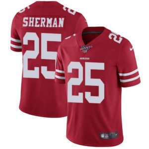 Men's San Francisco 49ers #25 Richard Sherman Red 2019 100th season Vapor Untouchable Limited Stitched NFL Jersey