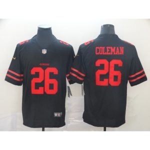 Men's San Francisco 49ers #26 Tevin Coleman Black Vapor Untouchable Limited Stitched NFL Jersey