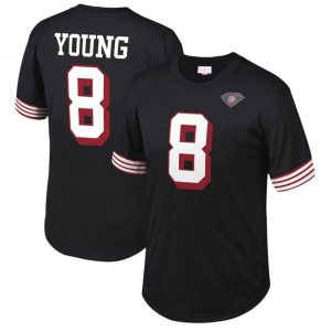 Men's San Francisco 49ers #8 Steve Young Black Stitched Jersey