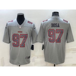 Men's San Francisco 49ers #97 Nick Bosa Grey Atmosphere Fashion Stitched Jersey