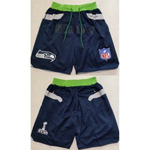 Men's Seattle Seahawks Navy Shorts (Run Small)