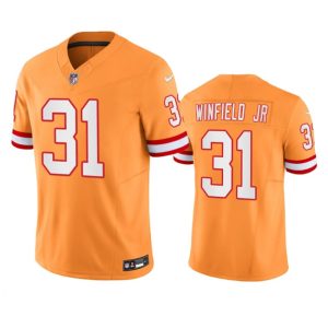 Men's Tampa Bay Buccaneers #31 Antoine Winfield Jr. Orange 2023 F.U.S.E. Throwback Limited Stitched Jersey
