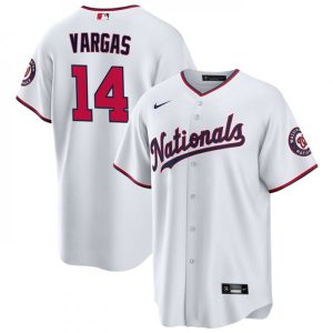 Men's Washington Nationals #14 ildemaro Vargas White Cool Base Stitched Baseball Jersey
