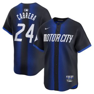 Men's Detroit Tigers #24 Miguel Cabrera  Navy 2024 City Connect Limited Jersey