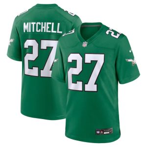 Men's  #27 Quinyon Mitchell Kelly Green Philadelphia Eagles Alternate Game Jersey