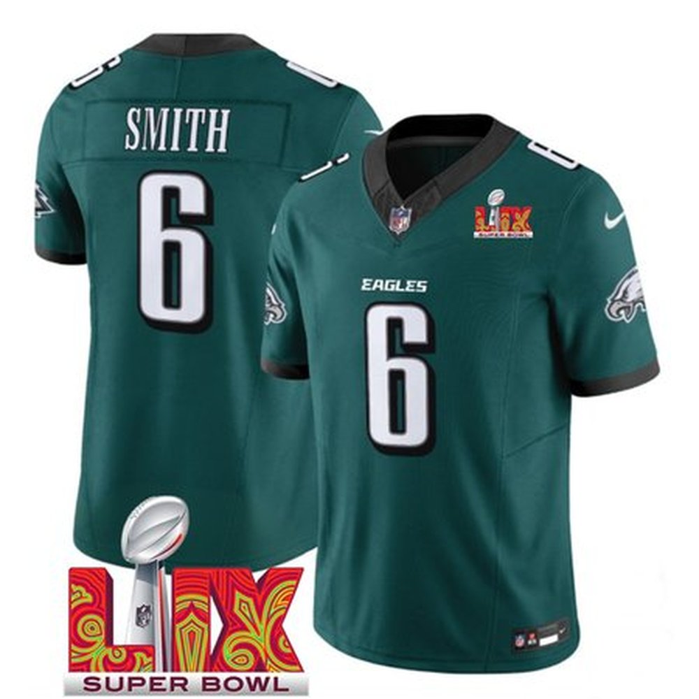 Mens20Philadelphia20Eagles20P620DeVonta20Smith20Green20202520Super20Bowl20LIX20Patch20New20F.U.S.E.20Vapor20Limited20Stitched20Football20Jersey.jpg