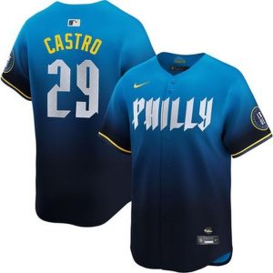Men's Philadelphia Phillies #29 Rodolfo Castro  Blue 2024 City Connect Limited Player Jersey