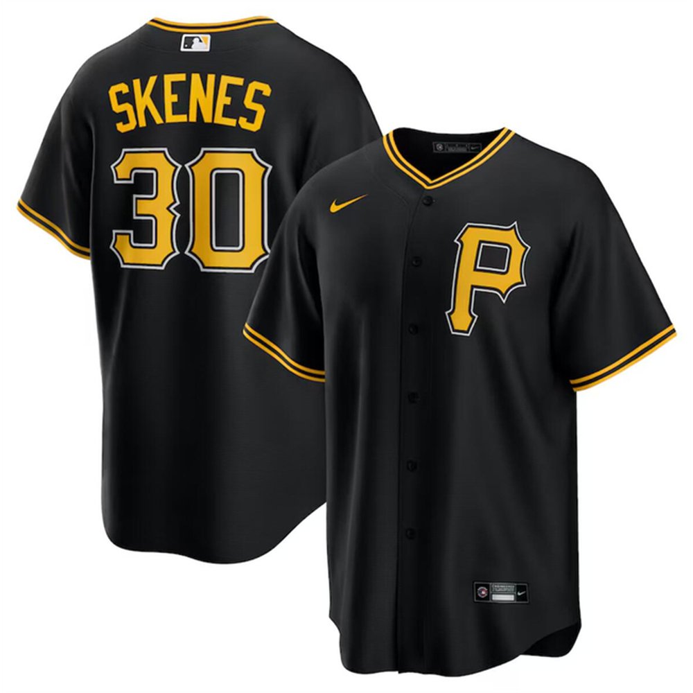 Mens20Pittsburgh20Pirates203020Paul20Skenes20Black20Cool20Base20Stitched20Baseball20Jersey.jpg