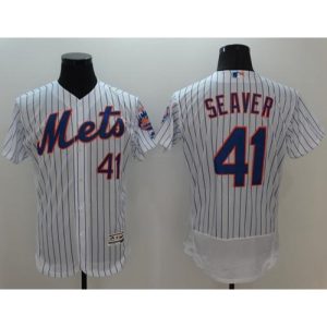 Mets #41 Tom Seaver White(Blue Strip) Flexbase Authentic Collection Stitched MLB Jersey