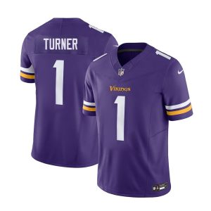 Men's Minnesota Vikings Dallas Turner  Purple 2024 NFL Draft First Round Pick Player F.U.S.E. Vapor Untouchable Limited Stitched Football Jersey