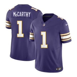 Men's Minnesota Vikings J.J. McCarthy  Purple 2nd Alternate 2024 NFL Draft First Round Pick Player F.U.S.E. Vapor Untouchable Limited Stitched Football Jersey