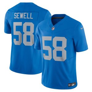Men's Detroit Lions #58 Penei Sewell  Blue Vapor F.U.S.E. Alternate Limited Jersey