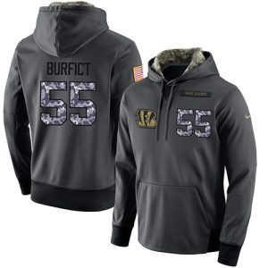 NFL Men's  Cincinnati Bengals #55 Vontaze Burfict Stitched Black Anthracite Salute to Service Player Performance Hoodie