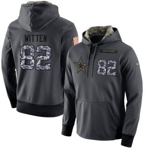 NFL Men's  Dallas Cowboys #82 Jason Witten Stitched Black Anthracite Salute to Service Player Performance Hoodie