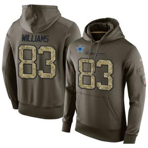 NFL Men's  Dallas Cowboys #83 Terrance Williams Stitched Green Olive Salute To Service KO Performance Hoodie