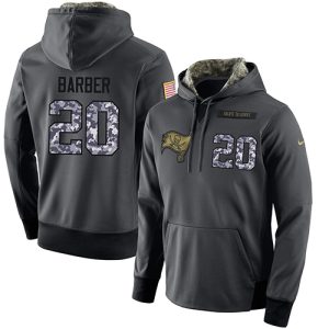 NFL Men's  Tampa Bay Buccaneers #20 Ronde Barber Stitched Black Anthracite Salute to Service Player Performance Hoodie