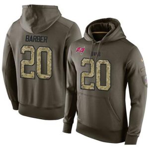 NFL Men's  Tampa Bay Buccaneers #20 Ronde Barber Stitched Green Olive Salute To Service KO Performance Hoodie