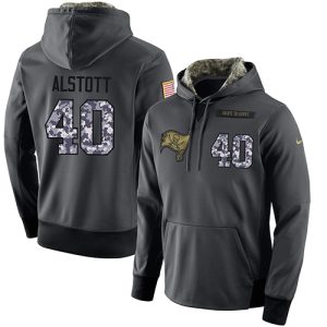 NFL Men's  Tampa Bay Buccaneers #40 Mike Alstott Stitched Black Anthracite Salute to Service Player Performance Hoodie