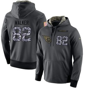 NFL Men's  Tennessee Titans #82 Delanie Walker Stitched Black Anthracite Salute to Service Player Performance Hoodie