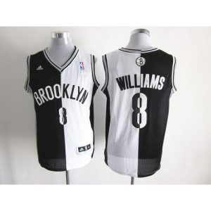 Nets #8 Deron Williams Black/White Split Fashion Stitched NBA Jersey