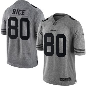 49ers #80 Jerry Rice Gray Men's Stitched NFL Limited Gridiron Gray Jersey