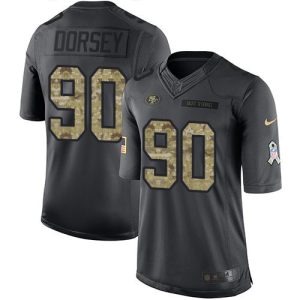 49ers #90 Glenn Dorsey Black Men's Stitched NFL Limited 2016 Salute to Service Jersey