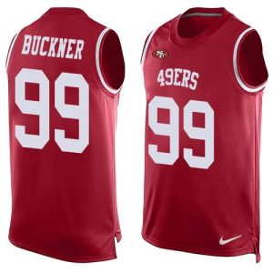 49ers #99 DeForest Buckner Red Team Color Men's Stitched NFL Limited Tank Top Jersey