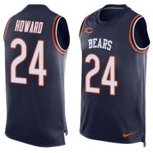 Bears #24 Jordan Howard Navy Blue Team Color Men's Stitched NFL Limited Tank Top Jersey