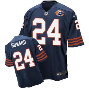 Bears #24 Jordan Howard Navy Blue Throwback Men's Stitched NFL Elite Jersey