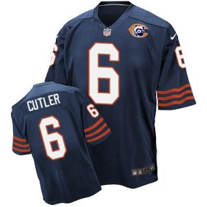 Bears #6 Jay Cutler Navy Blue Throwback Men's Stitched NFL Elite Jersey