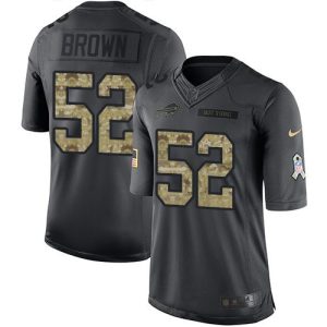 Bills #52 Preston Brown Black Men's Stitched NFL Limited 2016 Salute To Service Jersey