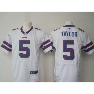 Bills #5 Tyrod Taylor White Men's Stitched NFL New Elite Jersey