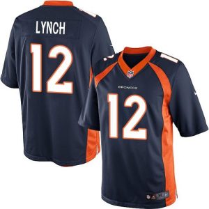 Broncos #12 Paxton Lynch Navy Blue Alternate Men's Stitched NFL Limited Jersey