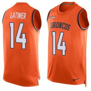 Broncos #14 Cody Latimer Orange Team Color Men's Stitched NFL Limited Tank Top Jersey