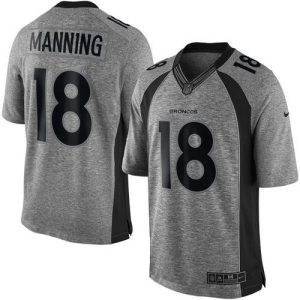 Broncos #18 Peyton Manning Gray Men's Stitched NFL Limited Gridiron Gray Jersey