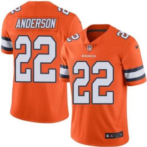 Broncos #22 C.J. Anderson Orange Men's Stitched NFL Limited Rush Jersey