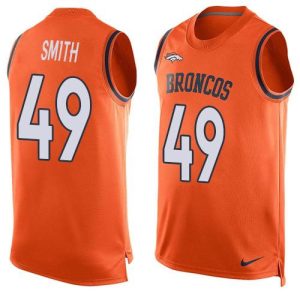 Broncos #49 Dennis Smith Orange Team Color Men's Stitched NFL Limited Tank Top Jersey
