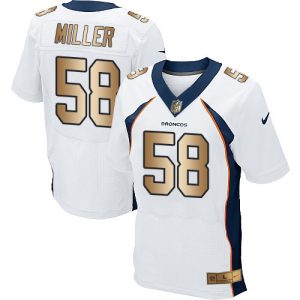 Broncos #58 Von Miller White Men's Stitched NFL New Elite Gold Jersey