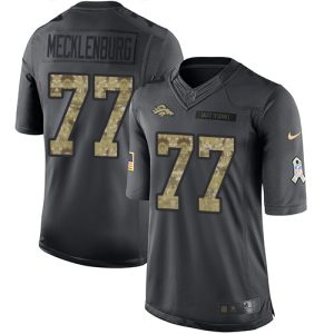 Broncos #77 Karl Mecklenburg Black Men's Stitched NFL Limited 2016 Salute to Service Jersey