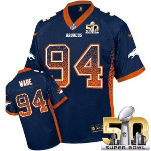 Broncos #94 DeMarcus Ware Blue Alternate Super Bowl 50 Youth Stitched NFL Elite Drift Fashion Jersey