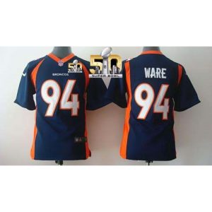 Broncos #94 DeMarcus Ware Blue Alternate Super Bowl 50 Youth Stitched NFL New Elite Jersey