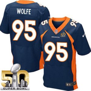 Broncos #95 Derek Wolfe Navy Blue Alternate Super Bowl 50 Men's Stitched NFL New Elite Jersey